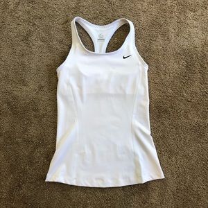 Nike Dri-FIT Workout Tank Top, White w/ Bra